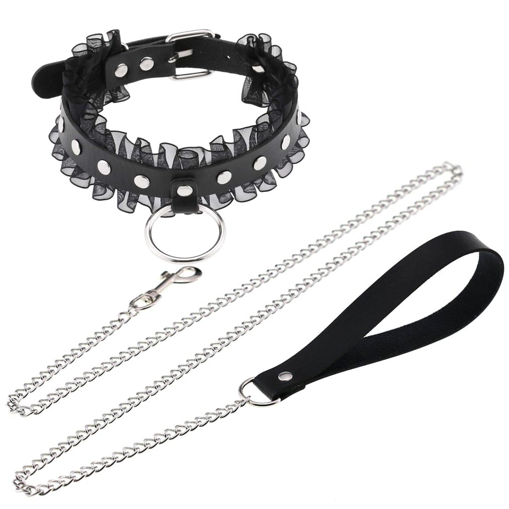 Goth Punk Spike Choker - Gargantilla Sexy de encaje con pinchos