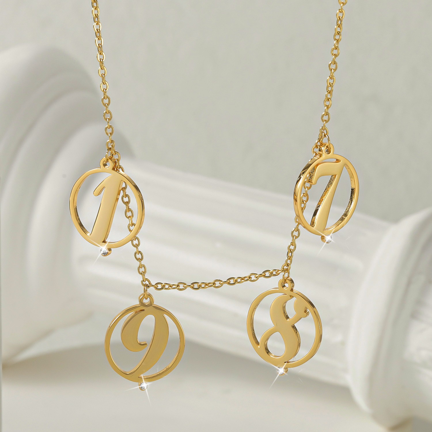 Initial Letter Necklace 18K Gold - Personalizar Halo collar multi inicial diamantes