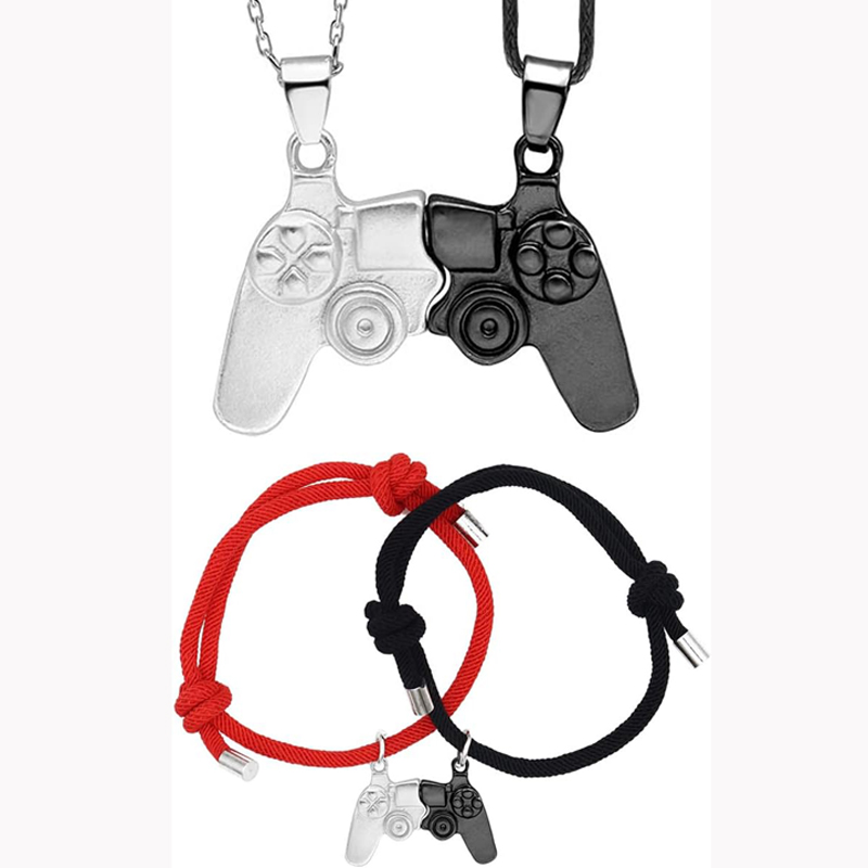 Magnetic Couple Matching Necklaces - Controlador de juego magnético, collar, pulsera,
