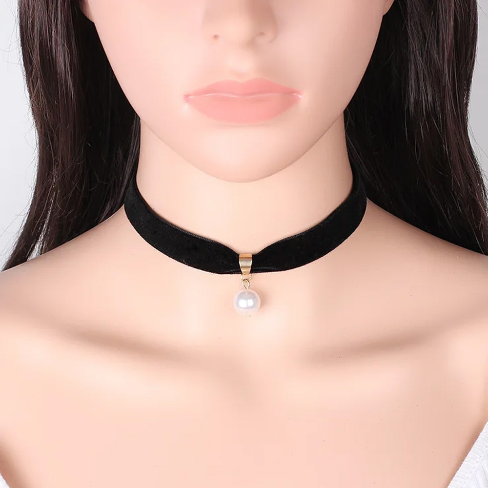 Pearl Choker Necklace Vintage - Gargantilla Sencilla Vintage con Perlas, Collar