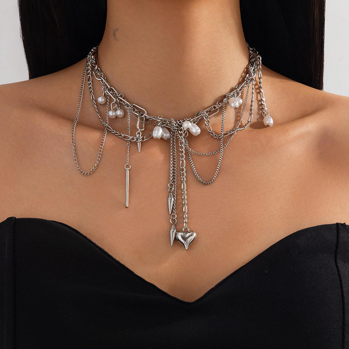 Pearl Choker Necklace Vintage - Collares de Perlas de Imitación Irregulares