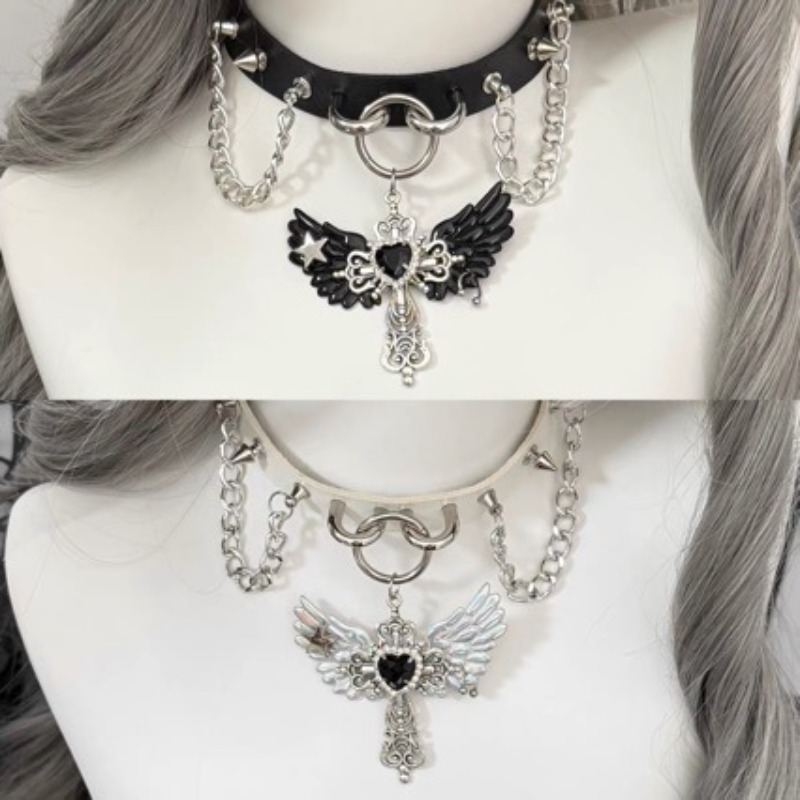 Layered Pendant Necklace Aesthetic - Collar de cadena para suéter con