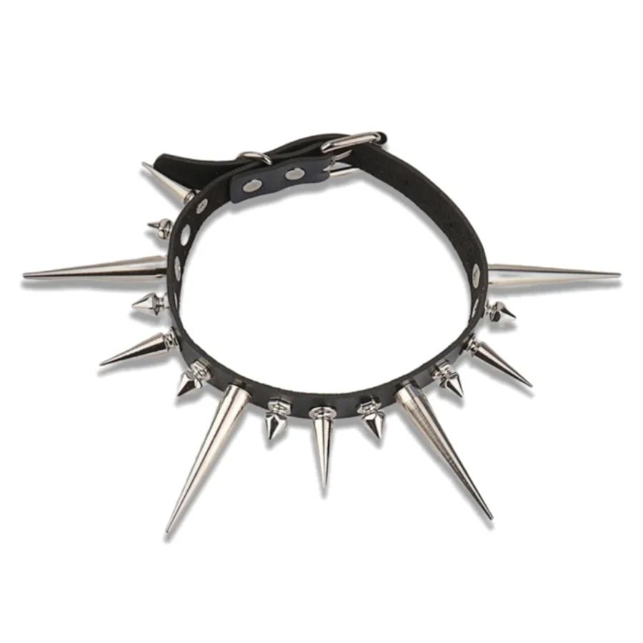 Goth Punk Spike Choker - Gargantilla gótica de punta larga, Collar