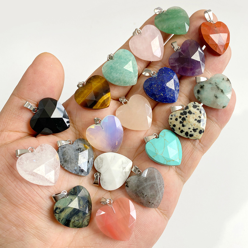 1 Pieza de Colgante de Corazón - Crystal Pendant Necklace Natural Stone reseña y precio