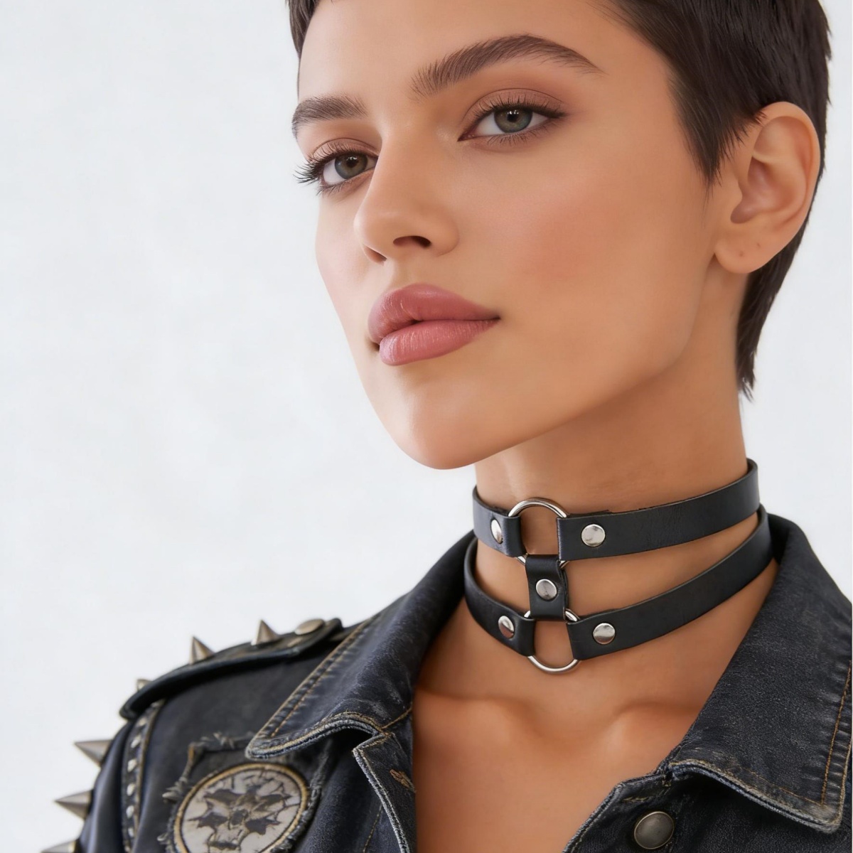Collar de Moda de Cuero PU con - Goth Punk Spike Choker reseña y precio