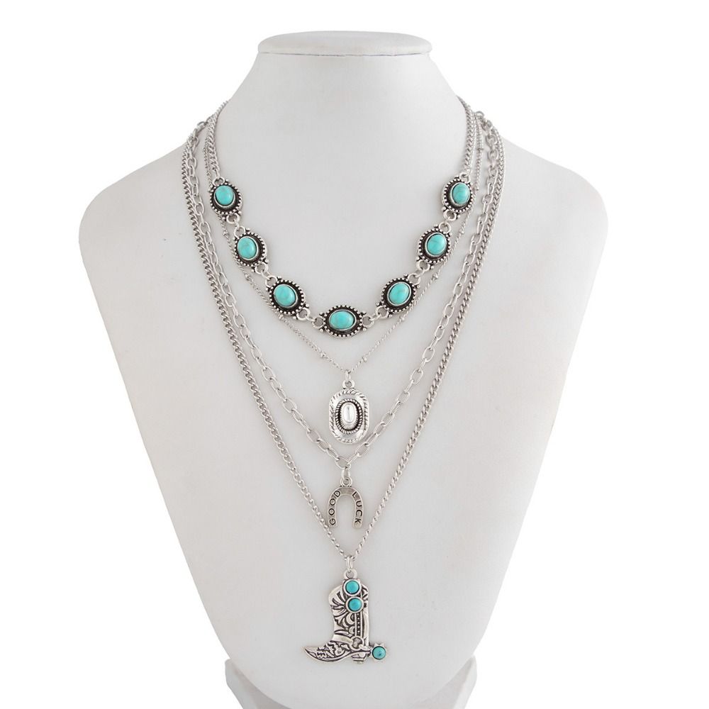 Collar con Colgante de Bota Va - Layered Pendant Necklace Aesthetic reseña y precio