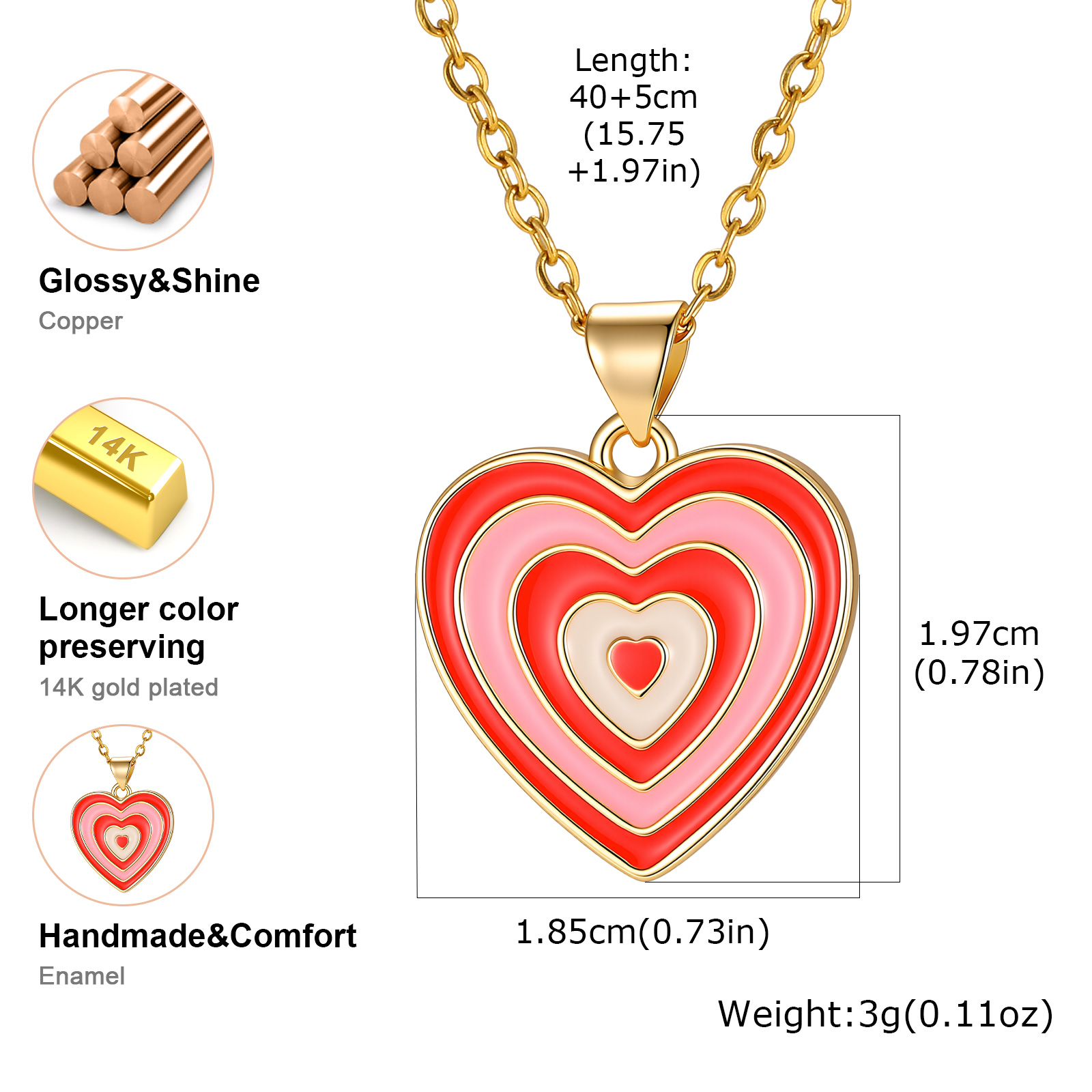 Collar con Colgante de Corazón - Layered Pendant Necklace Aesthetic reseña y precio
